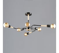 Потолочная люстра ReLuce 10070-0.3-06 BK+WOOD