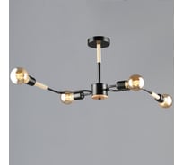 Потолочная люстра ReLuce 10070-0.3-04 BK+WOOD