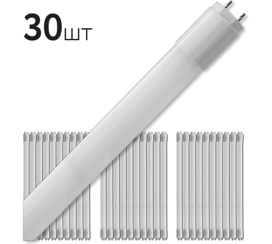 Лампа трубка FL-LED T8- 600mm 10W 3000K G13 (220V - 240V, 1000lm) (ecopack 30 шт) 620965 1
