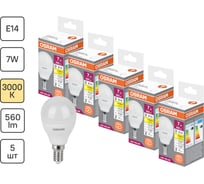 Набор ламп светодиодных OSRAM 5 шт LED Value шар (P) 7Вт 3000К E14 4099854198199