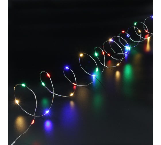 Гирлянда для дома Серпантин НИТЬ Роса 40 м 400 ламп LED, 8 реж,IP-20, Мультицвет 725-0065 1