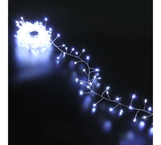 Гирлянда для дома Серпантин 5,0 м 350 ламп LED Мишура, IP-40, Белый 725-979 1