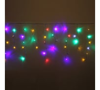 Гирлянда для улицы Серпантин БАХРОМА Мерцание ш3м* в40/60см 100 ламп LED, прозр.провод,1 режим, IP-54, Мультицвет (возможность соединения) 183-167