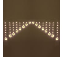 Гирлянда для дома Серпантин БАХРОМА 2,5м*1/0,1м 136 ламп LED, с насадками Снежинка, 8 реж,IP-20, Теплый белый (возможность соединения) 725-0580