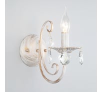 Настенный светильник Eurosvet 3305 1 белый с золотом прозрачный хрусталь Strotskis 00000063413