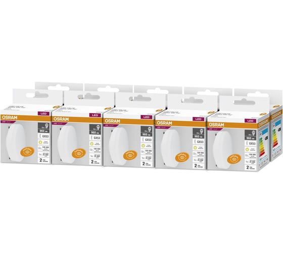 Набор ламп светодиодных OSRAM 5 шт LED Value GX53, 960лм, 12Вт (замена 100Вт), 3000К 4099854321580 1
