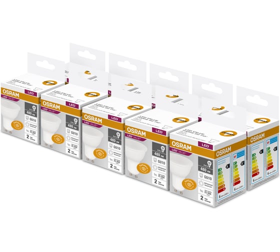 Набор ламп светодиодных OSRAM 5 шт LED Value PAR16, 480лм, 6Вт (замена 50Вт), 4000К, GU10 4099854319884 1