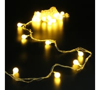 Гирлянда Серпантин с насадками ШАРЫ 4 м 30 ламп LED 1.6 см прозрачн. пров. 8 реж IP-20 Теплый белый возможность соединения 725-889