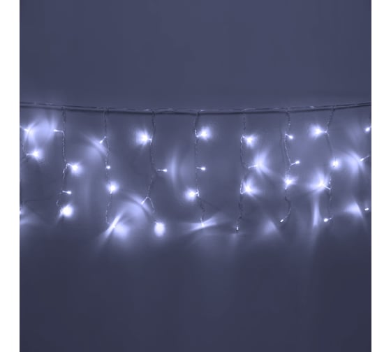 Гирлянда Серпантин БАХРОМА Мерцание ш1.5 м*в40 см 48 ламп LED прозрачн. провод авторежим IP-20 Белый белое мерцание 725-973 1