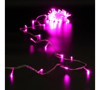 Гирлянда для дома Серпантин 9,5м 100 ламп LED прозрач.пров.,8 реж, IP-20, Розовый (возможность соединения) 129-024