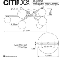 Люстра потолочная Citilux GLOB Чёрная CL209261