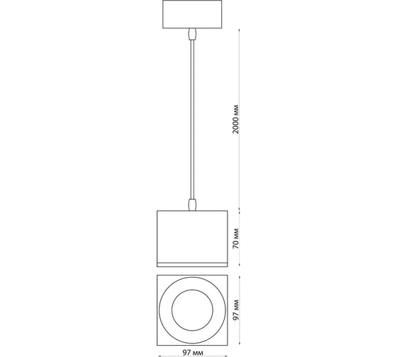 Накладной светодиодный светильник NOVOTECH длина провода 2м LED 12W 358672