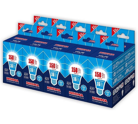 Набор светодиодных лампочек Volpe LED-A60-16W/NW/E27/FR/NR 10 шт UL-00012499 1