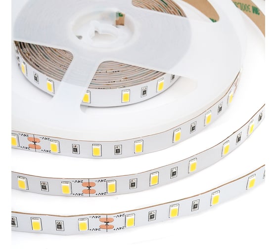 Светодиодная лента Apeyron 24В, 22Вт/м, smd5630, 60д/м, IP20, 2000Лм/м, подложка 10мм, 5м, 4000К 00-322