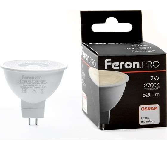 Светодиодная лампа PRO FERON LB-1607 G5.3 7W 2700K, 38185