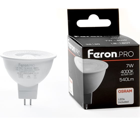 Светодиодная лампа FERON PRO LB-1607 G5.3 7W 4000K, 38180
