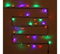 Гирлянда для улицы Серпантин 25м, 300 ламп LED, чёрный провод, 8 режимов, IP-54, мультицвет (возможность соединения) 183-749
