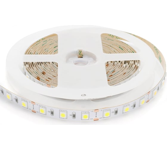 Светодиодная лента Apeyron 24В, 14,4Вт/м, smd5050, 60д/м, IP20, 1100Лм/м подложка 10мм, 5м, 4000К 00-317