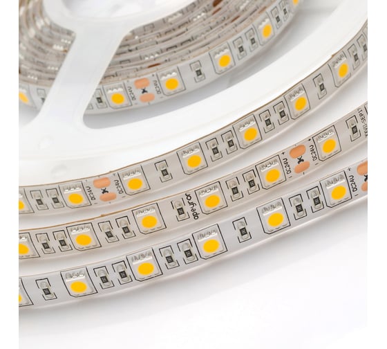 Светодиодная лента Apeyron 24В, 14,4Вт/м, smd5050, 60д/м, IP65, 1100Лм/м, подложка 10мм, 5м, 3000К 00-320