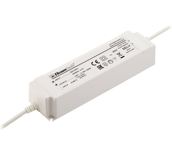 Драйвер ELCOMTECH LED 100W вход 220-240V, выход 24V 4,16A LPW100-V24-W67 УТ-00035283 1