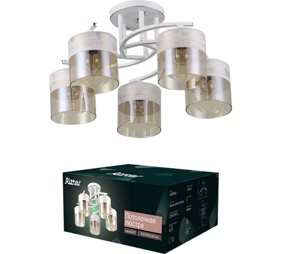Люстра Ritter Modern 00584/5 5хE27, белое золото 52550 9