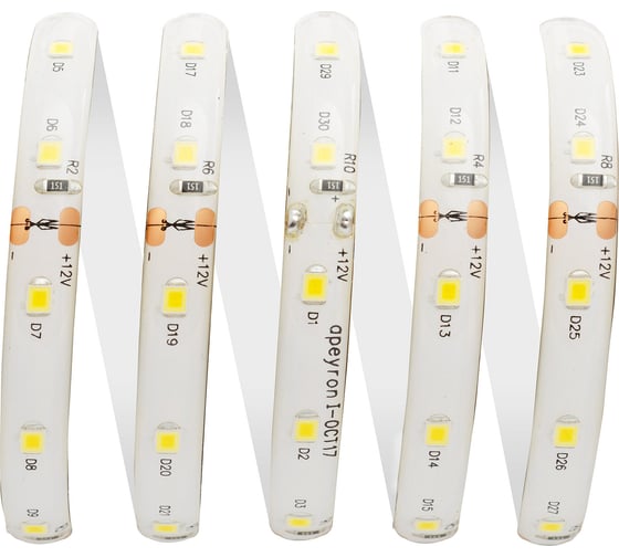 Комплект светодиодной ленты OGM 12В, 4,8Вт/м, smd3528, 60д/м, IP65, 220Лм/м/SL-27
