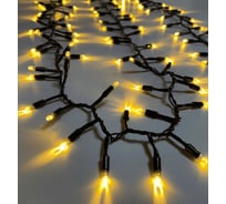 Гирлянда TEAMPROF Нить Мишура 10 м, 220В, ТЁПЛ.БЕЛЫЙ, черная резина 2,3мм TPF-10C/300-220V-SRB-WW