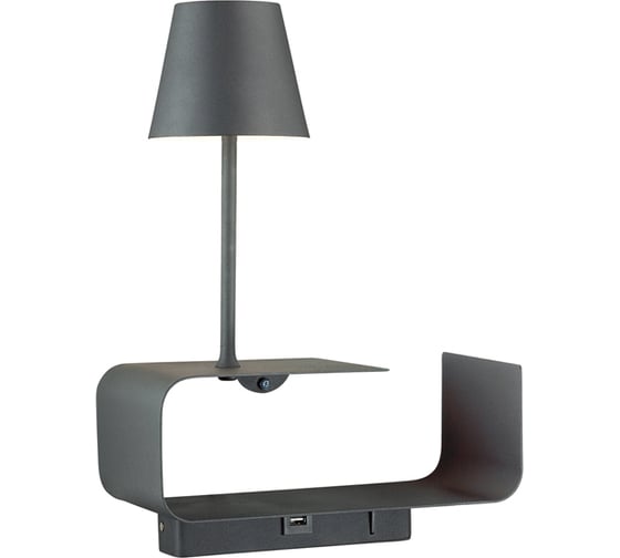 Настенный светильник-полка ODEON LIGHT SVEN с подсветкой/USB металл, LED, 6W 4162/6WL