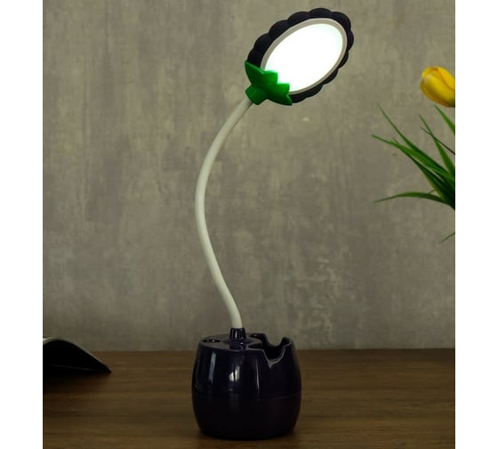 Настольная лампа RISALUX 85293/1 LED 3Вт USB AKB фиолетовый 9х7х36 см 4734884
