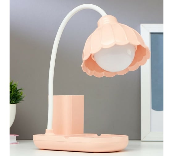 Настольная лампа RISALUX 1681/1 LED 5Вт 3000-6000К USB АКБ диммер розовый 16х10х41 см 5091577