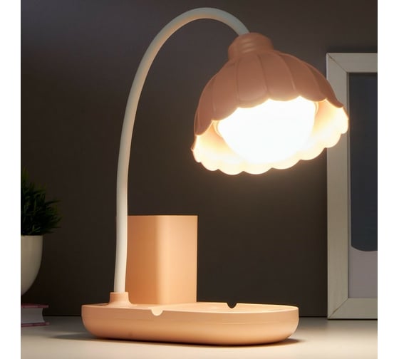 Настольная лампа RISALUX 1681/1 LED 5Вт 3000-6000К USB АКБ диммер розовый 16х10х41 см 5091577