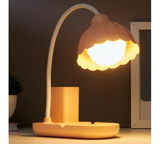 Настольная лампа RISALUX 1681/1 LED 5Вт 3000-6000К USB АКБ диммер розовый 16х10х41 см 5091577