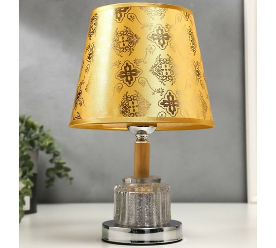 Настольная лампа RISALUX 16131/1SL E27 40Вт+LED подсветка серебро 21х21х32 см 5147884