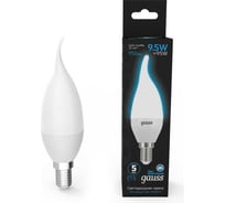 Лампа Gauss Свеча на ветру 9.5W 950lm 6500K E14 LED 104101310