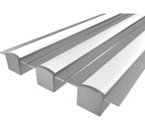Комплект профиля LEDCRAFT LC-LPSH2558M28-2x3Silver 3 шт серебро (2м профиль+2м рассеиватель+2 заглушки+комплект шурупов) 1616240300