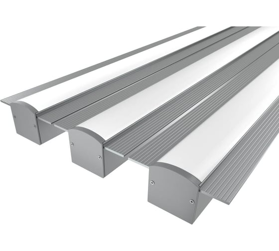 Комплект профиля LEDCRAFT LC-LPSH2558M28-2x3Silver 3 шт серебро (2м профиль+2м рассеиватель+2 заглушки+комплект шурупов) 1616240300 1