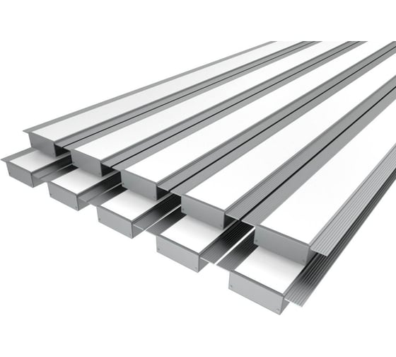 Комплект профиля LEDCRAFT LC-LPSH2065M34-3x10Silver 10 шт серебро (3м профиль+3м рассеиватель+2 заглушки+комплект шурупов) 1616340783 1