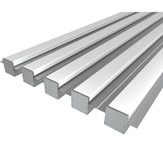 Комплект профиля LEDCRAFT LC-LPSH2564M36-3x5Silver 5 шт серебро (3м профиль+3м рассеиватель+2 заглушки+комплект шурупов) 1616340620 1