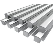 Комплект профиля LEDCRAFT LC-LPSH2558M28-2x10Silver 10 шт серебро (2м профиль+2м рассеиватель+2 заглушки+комплект шурупов) 1616240774