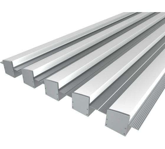 Комплект профиля LEDCRAFT LC-LPSH2564M36T-2x5Silver 5 шт серебро (2м профиль+2м рассеиватель+2 заглушки+комплект шурупов) 1616240621 1