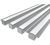 Комплект профиля LEDCRAFT LC-LPSH2558M28-2x4Silver 4 шт серебро (2м профиль+2м рассеиватель+2 заглушки+комплект шурупов) 1616240458