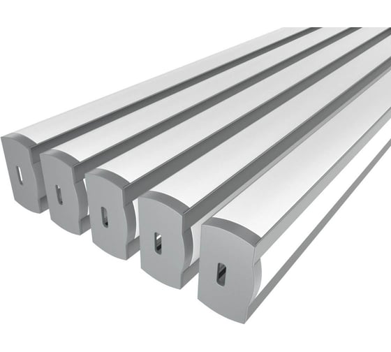 Комплект профиля LEDCRAFT LC-LPF2716M16-2x5Silver 5 шт серебро (2м профиль+2м рассеиватель 3шт+2 заглушки+2 крепежа) 1616240553 1
