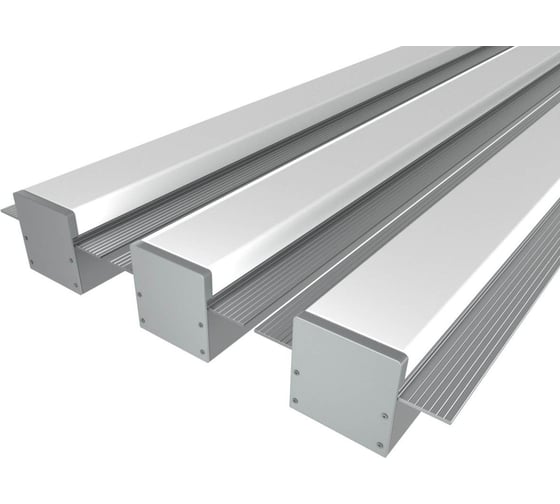 Комплект профиля LEDCRAFT LC-LPSH2564M36-2x3Silver 3 шт серебро (2м профиль+2м рассеиватель+2 заглушки+комплект шурупов) 1616240304 1