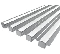 Комплект профиля LEDCRAFT LC-LPSH2558M28-2x5Silver 5 шт серебро (2м профиль+2м рассеиватель+2 заглушки+комплект шурупов) 1616240616