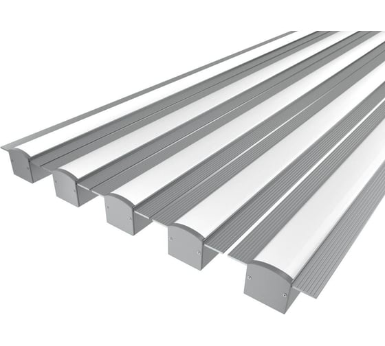 Комплект профиля LEDCRAFT LC-LPSH2558M28-2x5Silver 5 шт серебро (2м профиль+2м рассеиватель+2 заглушки+комплект шурупов) 1616240616 1