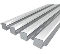 Комплект профиля LEDCRAFT LC-LPSH2564M36T-2x4Silver 4 шт серебро (2м профиль+2м рассеиватель+2 заглушки+комплект шурупов) 1616240463