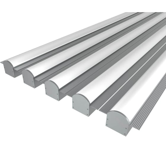 Комплект профиля LEDCRAFT LC-LPSH2564M36R-2x5Silver 5 шт серебро (2м профиль+2м рассеиватель+2 заглушки+комплект шурупов) 1616240622 1