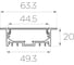 Комплект профилей Ledcraft LC-LPV2063M44-3x3Silver из 3 шт серебро (3м профиль+3м рассеиватель+2 заглушки+шурупов) 1616340278 2