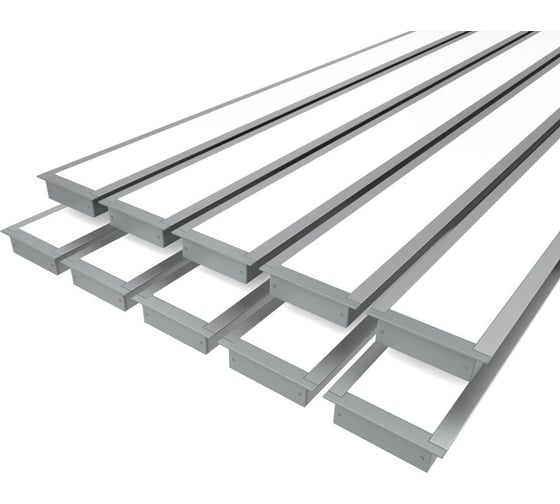 Комплект профилей Ledcraft LC-LPV2073M55-2x10Silver из 10 шт серебро (2м профиль+2м рассеиватель+2 заглушки+шурупов) 1616240761 1