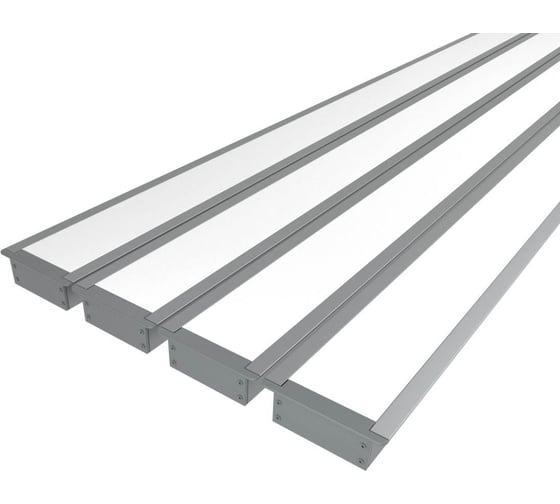 Комплект профилей Ledcraft LC-LPV2063M44-2x4Silver из 4 шт серебро (2м профиль+2м рассеиватель+2 заглушки+шурупов) 1616240436 1